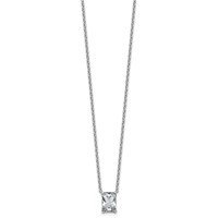 14K White Gold 2.50 Carat Lab Grown Diamond VS+ F+ Radiant Complete Four Prong Pendant Necklace, 18" view 2