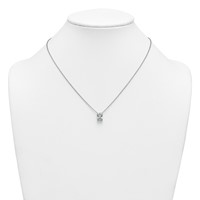 14K White Gold 2.50 Carat Lab Grown Diamond VS+ F+ Radiant Complete Four Prong Pendant Necklace, 18" view 3
