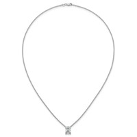 14K White Gold 2.50 Carat Lab Grown Diamond VS+ F+ Radiant Complete Four Prong Pendant Necklace, 18" view 4