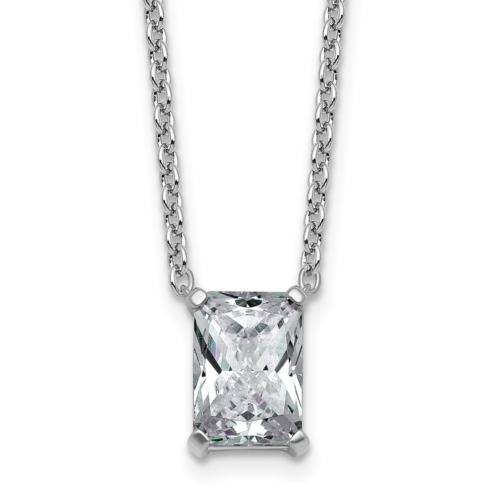 14K White Gold 2.50 Carat Radiant Four Prong Pendant Mounting