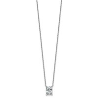 14K White Gold 3 Carat Certified Lab Grown Diamond VS+ F+ Radiant Complete Four Prong Pendant Necklace, 18" view 2