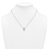 14K White Gold 3 Carat Certified Lab Grown Diamond VS+ F+ Radiant Complete Four Prong Pendant Necklace, 18" view 3