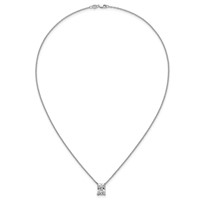 14K White Gold 3 Carat Certified Lab Grown Diamond VS+ F+ Radiant Complete Four Prong Pendant Necklace, 18" view 4
