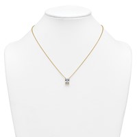 14K Yellow Gold 3 Carat Certified Lab Grown Diamond VS+ F+ Radiant Complete Four Prong Pendant Necklace, 18" view 3