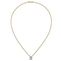 14K Yellow Gold 3 Carat Certified Lab Grown Diamond VS+ F+ Radiant Complete Four Prong Pendant Necklace, 18" view 4
