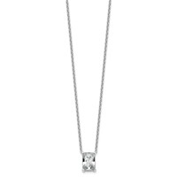 14K White Gold 3.50 Carat Certified Lab Grown Diamond VS+ F+ Radiant Complete Four Prong Pendant Necklace, 18" view 2