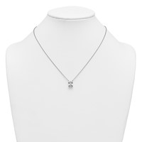14K White Gold 3.50 Carat Certified Lab Grown Diamond VS+ F+ Radiant Complete Four Prong Pendant Necklace, 18" view 3