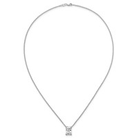 14K White Gold 3.50 Carat Certified Lab Grown Diamond VS+ F+ Radiant Complete Four Prong Pendant Necklace, 18" view 4