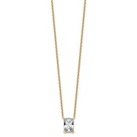 14K Yellow Gold 3.50 Carat Lab Grown Diamond VS+ F+ Radiant Complete Four Prong Pendant Necklace, 18" view 2