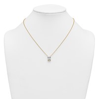 14K Yellow Gold 3.50 Carat Lab Grown Diamond VS+ F+ Radiant Complete Four Prong Pendant Necklace, 18" view 3