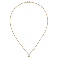 14K Yellow Gold 3.50 Carat Lab Grown Diamond VS+ F+ Radiant Complete Four Prong Pendant Necklace, 18" view 4