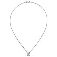 14K White Gold 4 Carat Certified Lab Grown Diamond VS+ F+ Radiant Complete Four Prong Pendant Necklace, 18" view 4