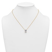 14K Yellow Gold 4 Carat Lab Grown Diamond VS+ F+ Radiant Complete Four Prong Pendant Necklace, 18" view 3