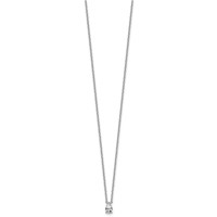 14K White Gold 0.25 Carat Lab Grown Diamond VS+ F+ Pear Complete Three Prong Pendant Necklace, 18" view 2