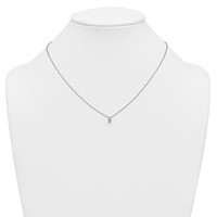 14K White Gold 0.25 Carat Lab Grown Diamond VS+ F+ Pear Complete Three Prong Pendant Necklace, 18" view 3