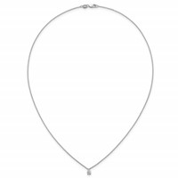 14K White Gold 0.25 Carat Lab Grown Diamond VS+ F+ Pear Complete Three Prong Pendant Necklace, 18" view 4