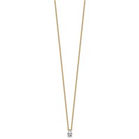 14K Yellow Gold 0.25 Carat Lab Grown Diamond VS+ F+ Pear Complete Three Prong Pendant Necklace, 18" view 2