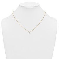 14K Yellow Gold 0.25 Carat Lab Grown Diamond VS+ F+ Pear Complete Three Prong Pendant Necklace, 18" view 3