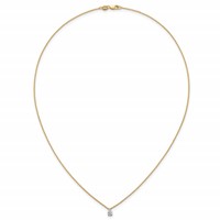 14K Yellow Gold 0.25 Carat Lab Grown Diamond VS+ F+ Pear Complete Three Prong Pendant Necklace, 18" view 4