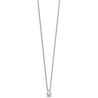 14K White Gold 0.50 Carat Lab Grown Diamond VS+ F+ Pear Complete Three Prong Pendant Necklace, 18" view 2