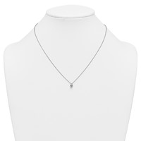 14K White Gold 0.50 Carat Lab Grown Diamond VS+ F+ Pear Complete Three Prong Pendant Necklace, 18" view 3