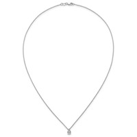 14K White Gold 0.50 Carat Lab Grown Diamond VS+ F+ Pear Complete Three Prong Pendant Necklace, 18" view 4