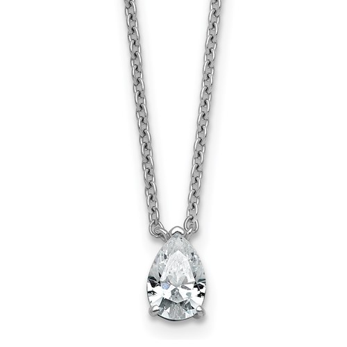 14K White Gold 0.50 Carat Radiant Three Prong Pendant Mounting