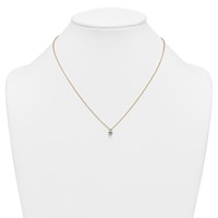 14K Yellow Gold 0.50 Carat Lab Grown Diamond VS+ F+ Pear Complete Three Prong Pendant Necklace, 18" view 3