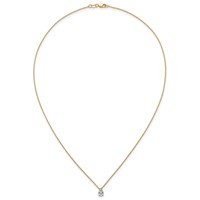 14K Yellow Gold 0.50 Carat Lab Grown Diamond VS+ F+ Pear Complete Three Prong Pendant Necklace, 18" view 4