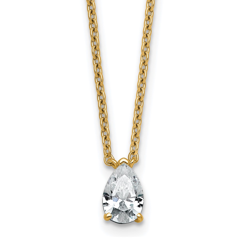 14K Yellow Gold 0.50 Carat Radiant Three Prong Pendant Mounting