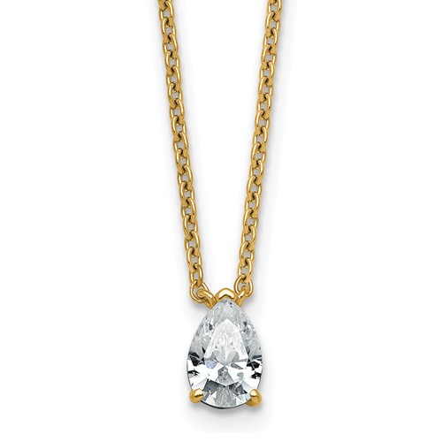 14K Yellow Gold 0.50 Carat Radiant Three Prong Pendant Mounting