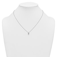 14K White Gold 0.75 Carat Lab Grown Diamond VS+ F+ Pear Complete Three Prong Pendant Necklace, 18" view 3