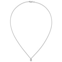 14K White Gold 0.75 Carat Lab Grown Diamond VS+ F+ Pear Complete Three Prong Pendant Necklace, 18" view 4