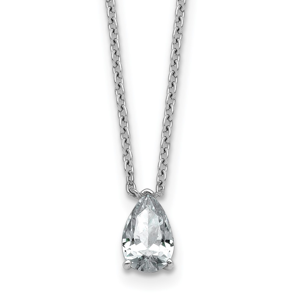 14K White Gold 0.75 Carat Radiant Three Prong Pendant Mounting