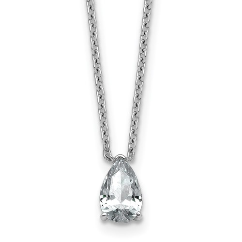 14K White Gold 0.75 Carat Radiant Three Prong Pendant Mounting