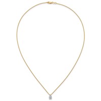 14K Yellow Gold 0.75 Carat Lab Grown Diamond VS+ F+ Pear Complete Three Prong Pendant Necklace, 18" view 4