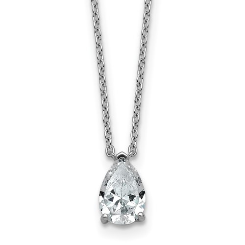 14K White Gold 1 Carat Radiant Three Prong Pendant Mounting
