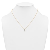 14K Yellow Gold 1 Carat Lab Grown Diamond VS+ F+ Pear Complete Three Prong Pendant Necklace, 18" view 3