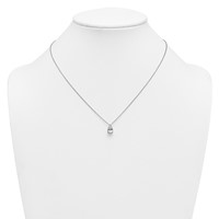 14K White Gold 1.50 Carat Lab Grown Diamond VS+ F+ Pear Complete Three Prong Pendant Necklace, 18" view 3