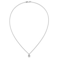 14K White Gold 1.50 Carat Lab Grown Diamond VS+ F+ Pear Complete Three Prong Pendant Necklace, 18" view 4