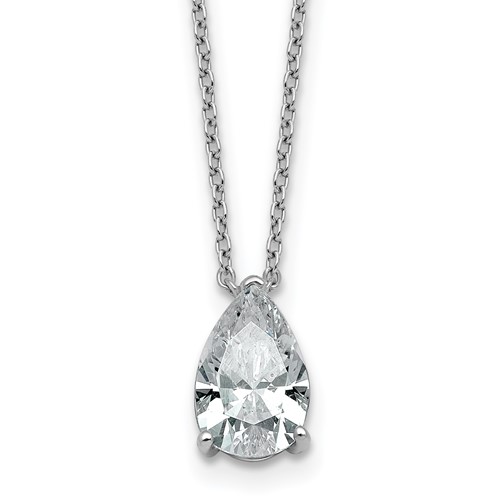 14K White Gold 1.50 Carat Radiant Three Prong Pendant Mounting