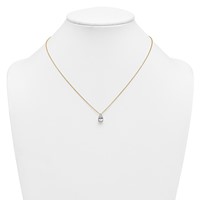 14K Yellow Gold 1.50 Carat Certified Lab Grown Diamond VS+ F+ Pear Complete Three Prong Pendant Necklace, 18" view 3
