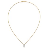 14K Yellow Gold 1.50 Carat Certified Lab Grown Diamond VS+ F+ Pear Complete Three Prong Pendant Necklace, 18" view 4