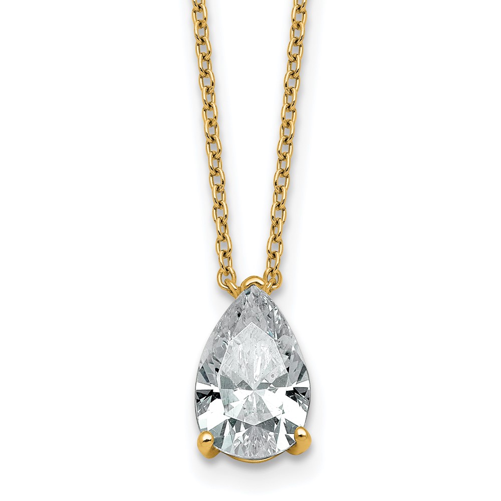 14K Yellow Gold 1.50 Carat Radiant Three Prong Pendant Mounting