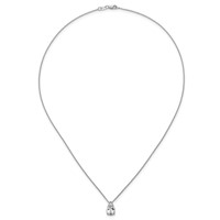 14K White Gold 2 Carat Certified Lab Grown Diamond VS+ F+ Pear Complete Three Prong Pendant Necklace, 18" view 4