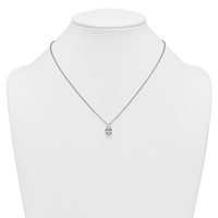 14K White Gold 2.50 Carat Lab Grown Diamond VS+ F+ Pear Complete Three Prong Pendant Necklace, 18" view 3