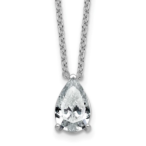 14K White Gold 2.50 Carat Radiant Three Prong Pendant Mounting