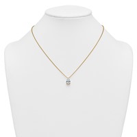 14K Yellow Gold 2.50 Carat Lab Grown Diamond VS+ F+ Pear Complete Three Prong Pendant Necklace, 18" view 3