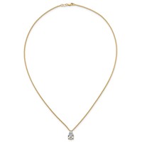14K Yellow Gold 2.50 Carat Lab Grown Diamond VS+ F+ Pear Complete Three Prong Pendant Necklace, 18" view 4