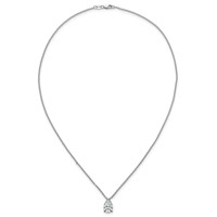 14K White Gold 3 Carat Certified Lab Grown Diamond VS+ F+ Pear Complete Three Prong Pendant Necklace, 18" view 4